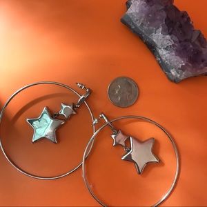 urban outfitters | silver star orbit hoops